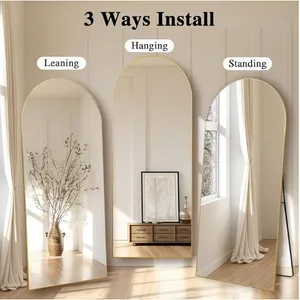 Arched Oversized Mirror Full Length Wall Mounted Mirror Large Full Body Dressing Standing Floor Mirror Home Decor thumbnail-3
