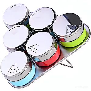 Stainless Steel Magnetic Spice Jar Sets thumbnail-1