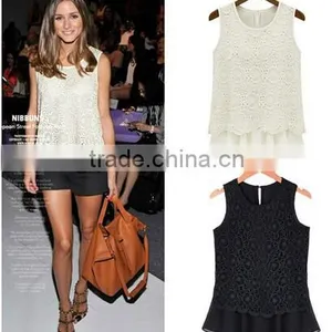 Instyles Wholesale t Shirt Lace T-shirt Blouse SV000581 Boutique Clothing Clothing thumbnail-1
