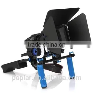 Poplar DSLR Shoulder PAD Support Mount Rig+Hand Grip+Follow Focus+Digital Matte Box M3 Video Movie Kit For DV HDV HD Camcorder D thumbnail-2