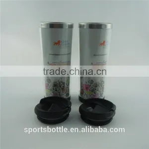 Fashion Design Double Wall Steal Inner PS Outer Travel Mug With Paper Insert thumbnail-2