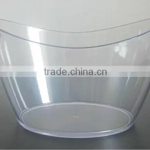 Transparent Plastic Ice Bucket With 2 Handles thumbnail-1