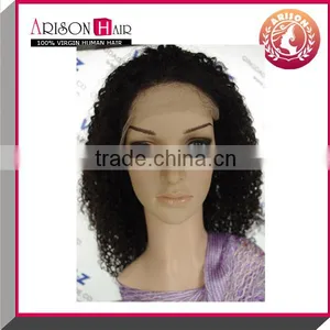 100% Human Hair Tight Kinky Curls African American Full Lace Wigs thumbnail-1