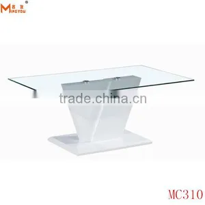 Modern Glass High Gloss White Coffee Table thumbnail-1