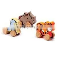 Wooden Mini Animal Car Toys,wooden Wheel Toy thumbnail-1