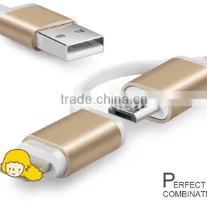 Wholesale 2015 2 in 1hot Sale Flat Copper Core Usb Extension Charging Data Cable thumbnail-3