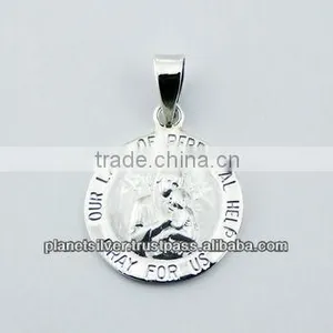 Beautiful Mother Mary And Jesus Sterling Silver Pendant thumbnail-1