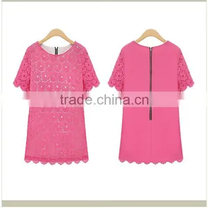 Ladies' Fashion Lace Summer Dress With Flowers Patten thumbnail-1