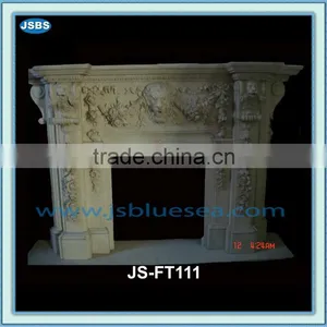 Antique Marble Fireplace With Lion Head thumbnail-1