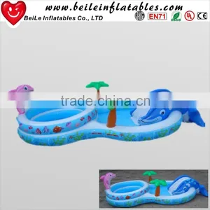 Two Rings Inflatable Indoor Baby Pool With Slide thumbnail-1