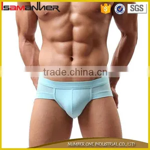 Pure Color Men Cotton Brief Sexy Jockey Mens Thong Underwear thumbnail-1