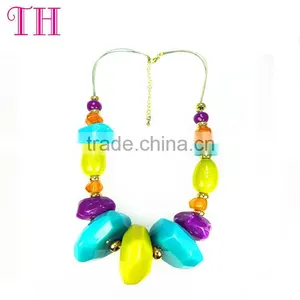 High Quality Women Vintage Resin Large Bead Necklace thumbnail-1