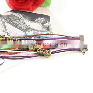 >>hot Selling Cute Promotional Colorful Multi Strands Cord Owl Bracelet/ thumbnail-3