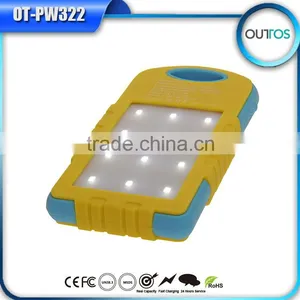 5000mah Waterproof Solar Mobile Phone Charger With Camping Lamp thumbnail-1