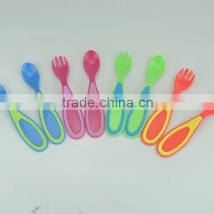 Baby Plastic/ TPE Encapsulated Spoon and Fork / Baby Cutlery thumbnail-2