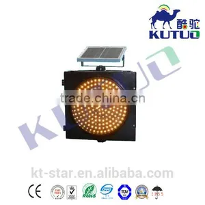 Wholesale 12 Volt Yellow Ball Red Slow Solar Energy Warning Flashing Traffic Blinker Light thumbnail-4