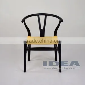 Replica Hans Wegner Y Chair - Beech Solid Wood in Black Color thumbnail-2