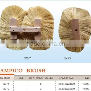 Wooden Handle Round Brush Tampico Brush thumbnail-1