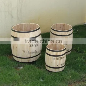 HL085 Set of Two Wooden Beer Barrelwith Natrual Color thumbnail-2