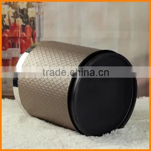 Creative Leather Cover Household Trash Without Double Bedroom Amenity Continental Trash 10L Free Shipping thumbnail-3