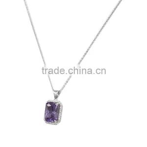 New Product Fashion Jewelry Purple Amethyst Crystal Necklace thumbnail-2