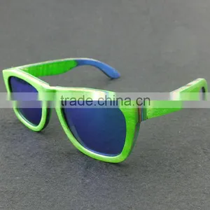 2015 New Design Green Maple Ecycled Skateboard Wood Sunglasses thumbnail-4