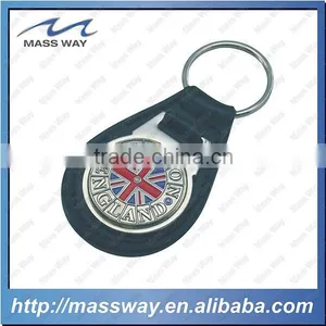Customized Oval Shape Custom Metal Leather Key Ring thumbnail-6