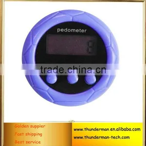3 Buttons Football Round Shape Multifunction Digital Electronic Calories Pedometer With Clip thumbnail-1
