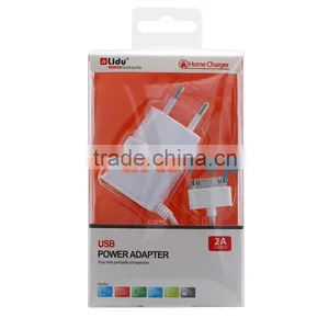 Wholesale EU AC Power Adapter ,European USB Charger With 30PIN USB Data Cable For IPhone 4/4S IPad IPod thumbnail-1