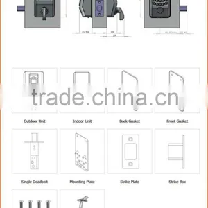 Cheap Biometric Fingerprint Door Lock Without Handle Keypad Fingerprint Access Control System thumbnail-6