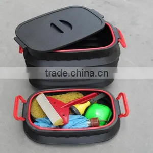 18L Collapsible Plastic Boot Organiser Car Back Seat Organiser/ Portable Organizer thumbnail-1