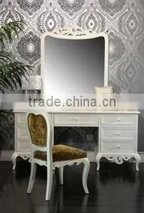 European Oak Bedroom Set. Princess Bedroom Set Bed Bedside Table Wardrobe Dressing Table Bench Royal Chai Commode thumbnail-2