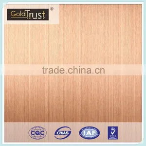Excellent Quality Decorative Hairline Ti- Gold Rose Finish Stainless Steel Sheet for Elevator thumbnail-4