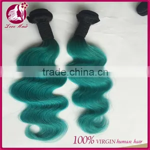 Summer Hairstyles Virgin Malaysian 100 Human Colored 1b Teal Two Tone Hair Weave for Black Women thumbnail-4