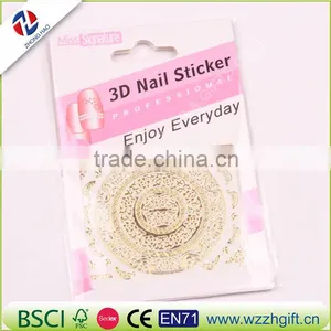 New Gold 3D Nail Stickers,Metallic Mix Designs Flowers Nail Decal,Beauty Creative Nail Art Decoration thumbnail-5