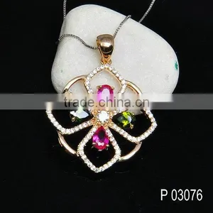 925 Silver Jewellery Pendant Necklaces With Factory Price/glass Pendant Jewelry Ruby thumbnail-4