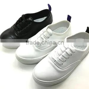 Fashion Girls White Laced Shoes, pu Casual Shoes, White Waterproof Shoes thumbnail-1