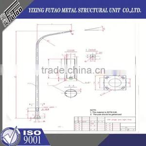 High Quality Galvanized Hot Dip Galvanized Steel Lamp Pole thumbnail-6