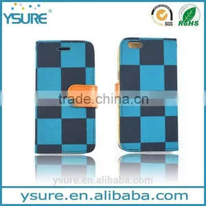 Blue Chess Pattern Fabric Wallet Leather Phone Case For ZTE Grand X Max+ With PVC ID and Credit Card Slots thumbnail-1