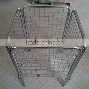 Supermarket Wire Mesh Storage Basket With Wheels thumbnail-2