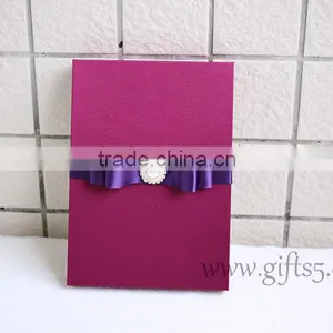 Elegant Burgundy Wedding Invitation Boxes With Pearl thumbnail-4