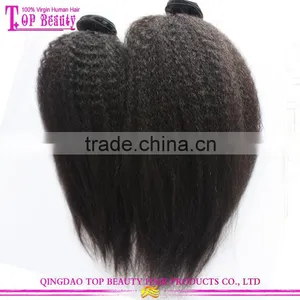 Unprocessed Kinky Straight Yaki Hair Weave 100% Virgin Mongolian Kinky Straight Hair thumbnail-4