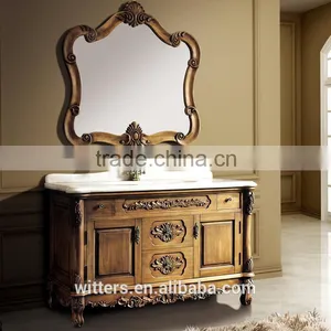 WTS-1011 Traditional Style Antique Mirrored Cabinets Type Classic Bathroom Vanity thumbnail-1