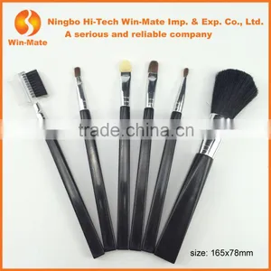 Wholesale Promotion 6pcs Black Hair and Black Handle Makeup Brush Set Free Sample thumbnail-1