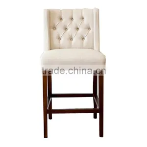 China Export Wooden Restaurant Chair Bat Stool Fabric Counter Stool thumbnail-1