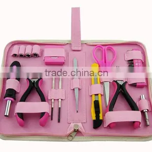 Promotion 23 Piece Home Pink Tool Kit With Ledlight ,Measuring Tape ,sockets Great Gifts For Ladies thumbnail-2