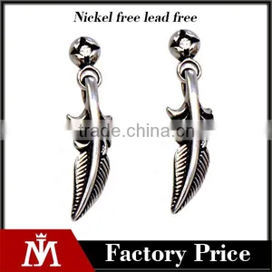 Stainless Steel Vintage Earrigs Casting Wings Earrings Mens High Quality Earrings thumbnail-1