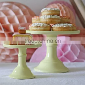Milk Glass Cake Stand Plate Pastel Colours thumbnail-4