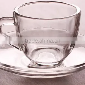 Small Quantity Order Mini Glass Tea Cup and Saucer thumbnail-3