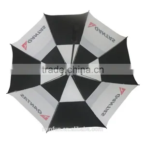 30" Strong Fiberglass Frame Windproof Double Canopy Golf Umbrella thumbnail-2